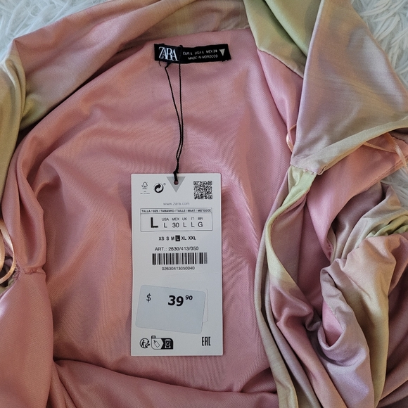 NWT Zara Plunging Neckline Top size large - Picture 3 of 6